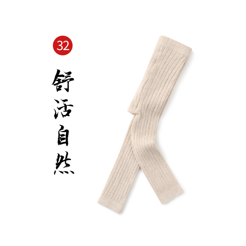 春秋新款女童打底裤纯色精梳棉打底袜外穿春季儿童韩版九分裤批发