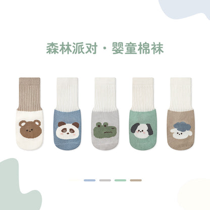 宝宝袜子A类春季新款纯色卡通婴童中筒棉袜可爱婴儿袜子儿童袜子