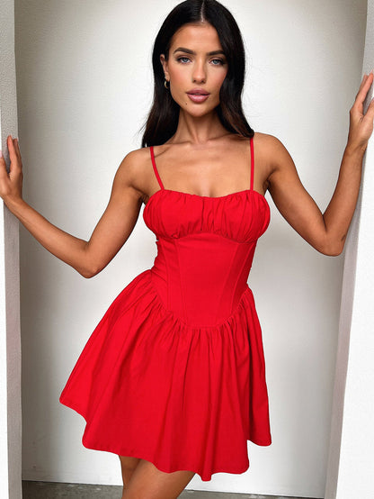 Sexy strapless racerback dress for women in summer