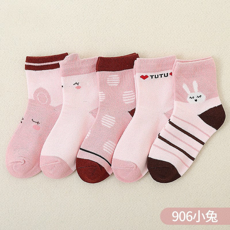 儿童袜子秋冬季精梳棉可爱卡通中筒袜男童女童宝宝运动袜批发