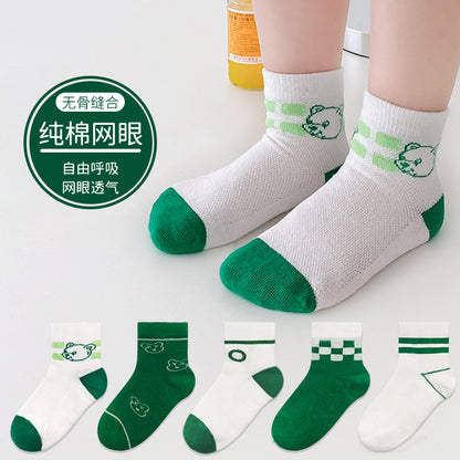 2024儿童袜子夏季透气网眼袜卡通短袜春夏男童女童宝宝短袜批发