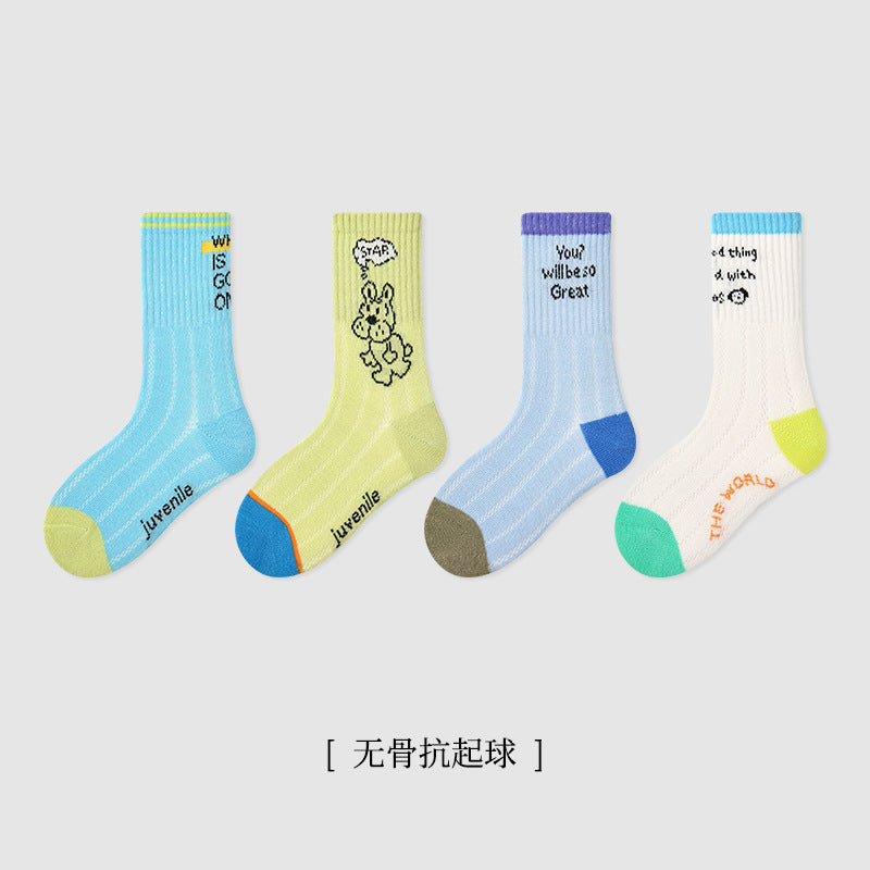 儿童袜子批发2025夏季薄款波点小狗宝宝短袜棉男童条纹网眼中筒袜