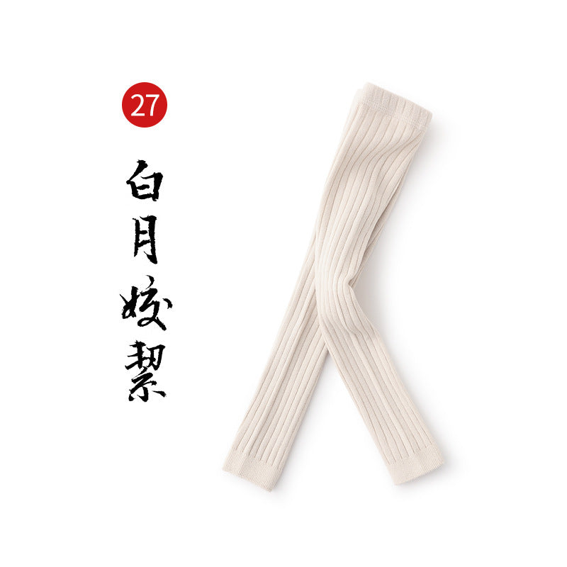 春秋新款女童打底裤纯色精梳棉打底袜外穿春季儿童韩版九分裤批发