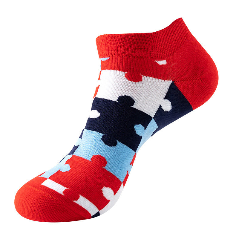 Boat sock man, summer and spring short socks for women, light-crowned short style stockings, oil painting avocado trend stockings, wholesale for sale