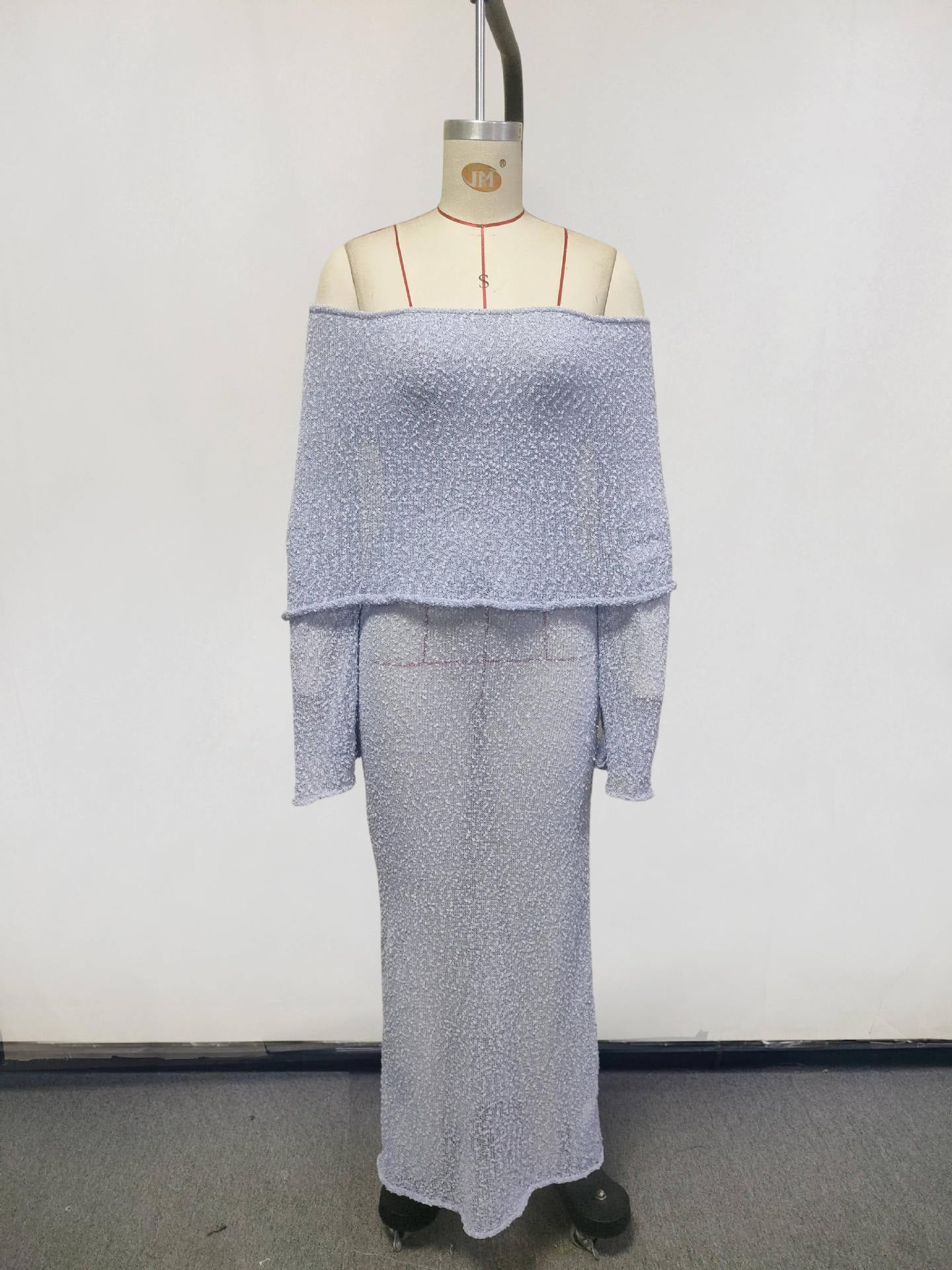 Long dress feminine backless V-neck knitted beach skirt for seaside vacation turtleneck dress