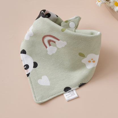 Baby Cotton Napkin, Baby Triangle Towel, Newborn Child Anti-Vomiting Milk Cover, Ultra-Soft Apron, Headband, Autumn-Winter