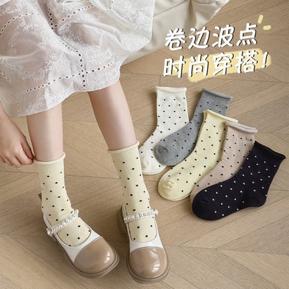 女童袜子春秋森系美拉德中筒袜日系花边蝴蝶结公主袜儿童袜子