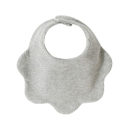 Pure cotton waffle-style water towel baby flower-shaped bib for summer 360-degree rotation newborn cover-up cute solid color
