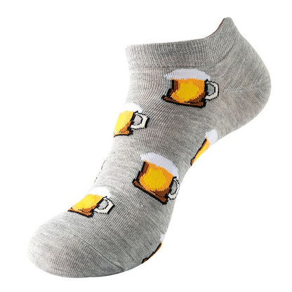 Boat sock man, summer and spring short socks for women, light-crowned short style stockings, oil painting avocado trend stockings, wholesale for sale