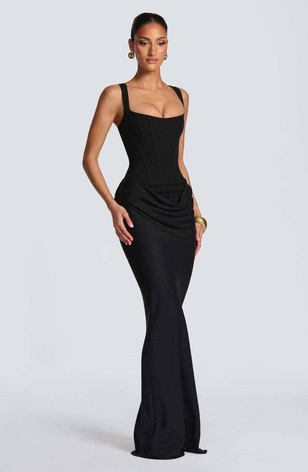 New women's clothing for spring 2026 - fitted fishbone braided halter dress with solid color and cinched waist design