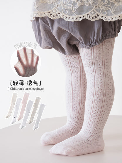 春夏季新品女童打底裤宝宝网眼超薄连裤袜婴儿蝴蝶结公主裤袜防蚊