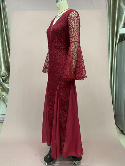 Spring and Summer Evening Gown - Elegant, Sexy, Form-fitting Fish-Tail Long Evening Dress with Long Skirt