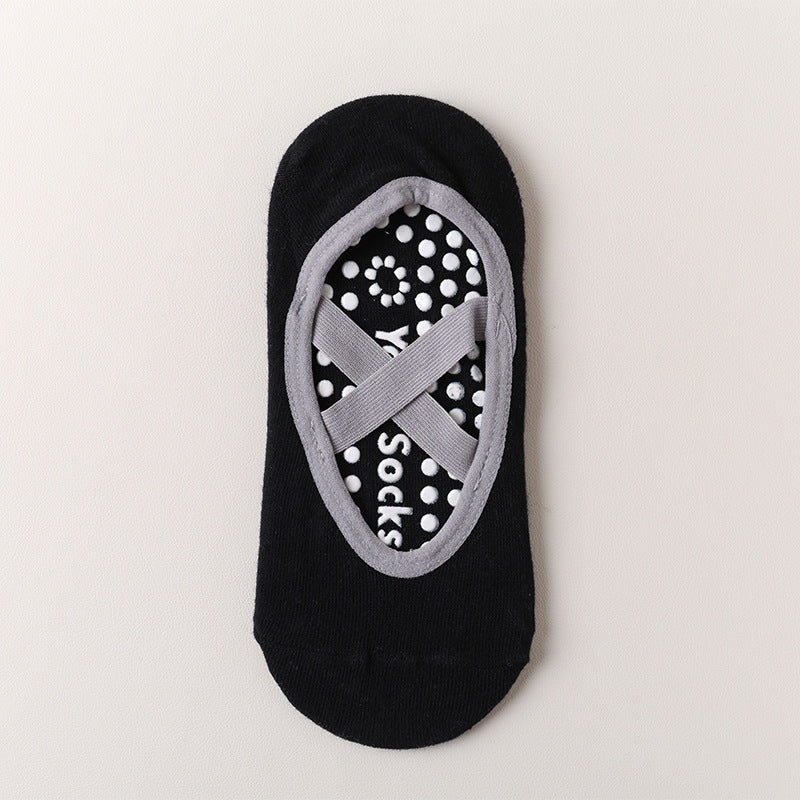 Professional yoga socks - silicone anti-slip socks for children. Summer indoor fitness sports socks with cross laces. Pilates socks.
