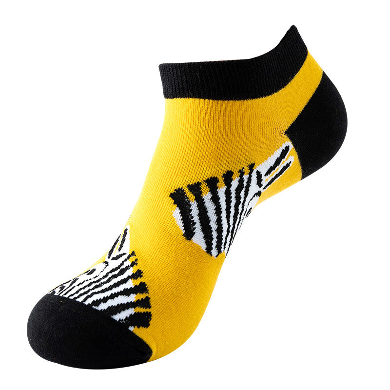 Boat sock man, summer and spring short socks for women, light-crowned short style stockings, oil painting avocado trend stockings, wholesale for sale