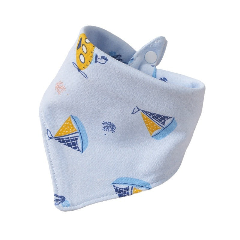 Baby Cotton Napkin, Baby Triangle Towel, Newborn Child Anti-Vomiting Milk Cover, Ultra-Soft Apron, Headband, Autumn-Winter