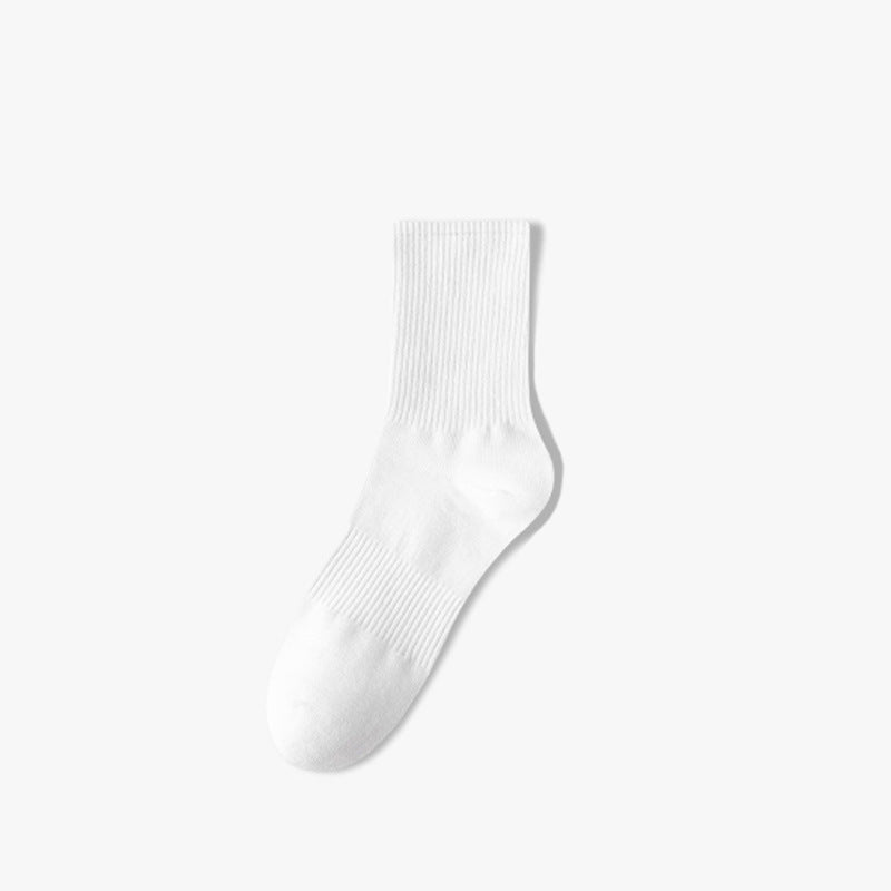 Socks Men's Long Tube Socks 100% Authentic Pure Cotton Anti-Bacterial Odor-Repellent Sweat-Absorbing Short Socks Four Seasons Style Men's Mid-Calf Socks Spring/Summer