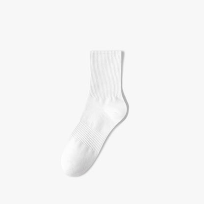 Socks Men's Long Tube Socks 100% Authentic Pure Cotton Anti-Bacterial Odor-Repellent Sweat-Absorbing Short Socks Four Seasons Style Men's Mid-Calf Socks Spring/Summer