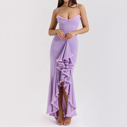 Sophisticated dress women's halter dress long dress sleeveless dress for women