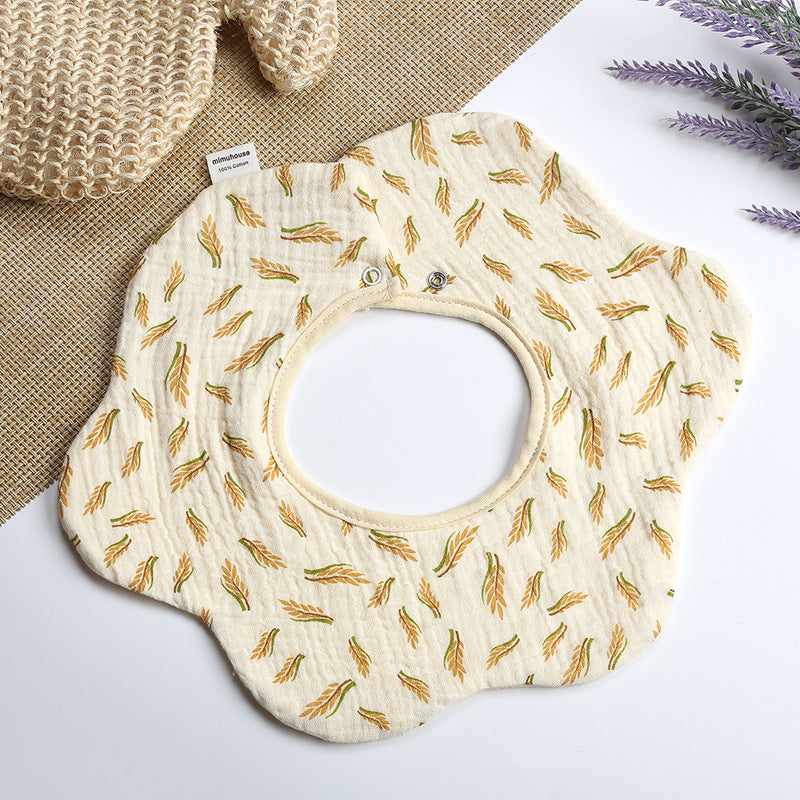 Summer quick-drying 360-degree bib for children, baby cotton pure fabric type A bib, baby apron