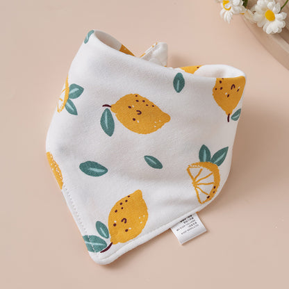Baby Cotton Napkin, Baby Triangle Towel, Newborn Child Anti-Vomiting Milk Cover, Ultra-Soft Apron, Headband, Autumn-Winter