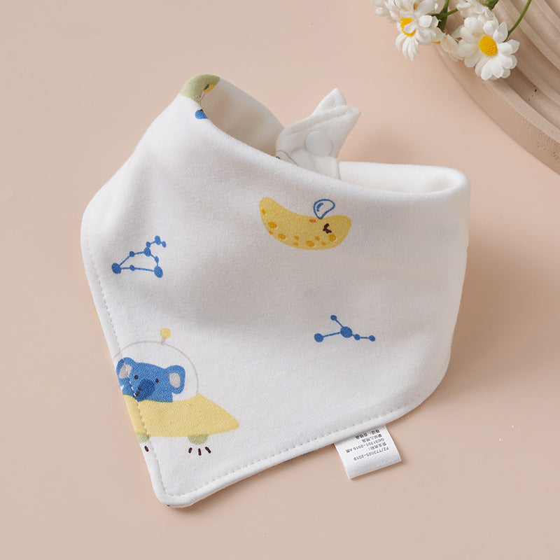 Baby Cotton Napkin, Baby Triangle Towel, Newborn Child Anti-Vomiting Milk Cover, Ultra-Soft Apron, Headband, Autumn-Winter