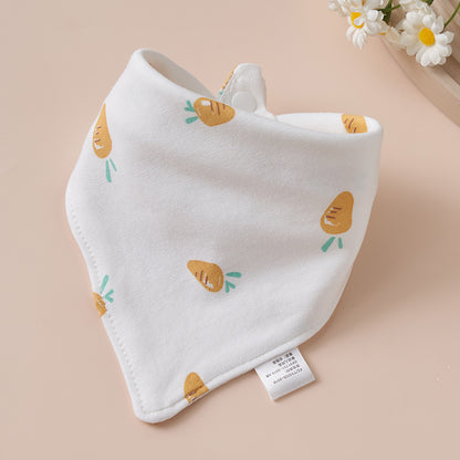 Baby Cotton Napkin, Baby Triangle Towel, Newborn Child Anti-Vomiting Milk Cover, Ultra-Soft Apron, Headband, Autumn-Winter