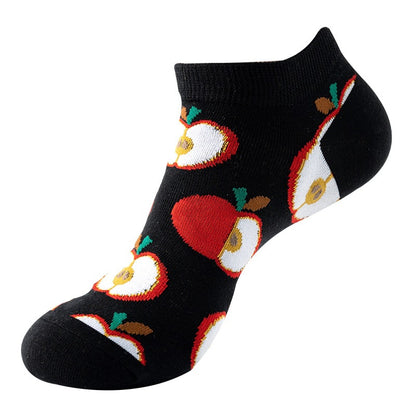 Boat sock man, summer and spring short socks for women, light-crowned short style stockings, oil painting avocado trend stockings, wholesale for sale