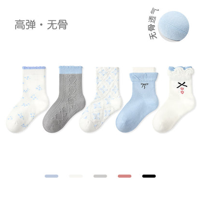 儿童袜子批发2025秋冬新款卡通动物短袜棉无骨拼色运动风男童袜子