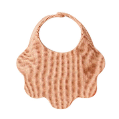 Pure cotton waffle-style water towel baby flower-shaped bib for summer 360-degree rotation newborn cover-up cute solid color