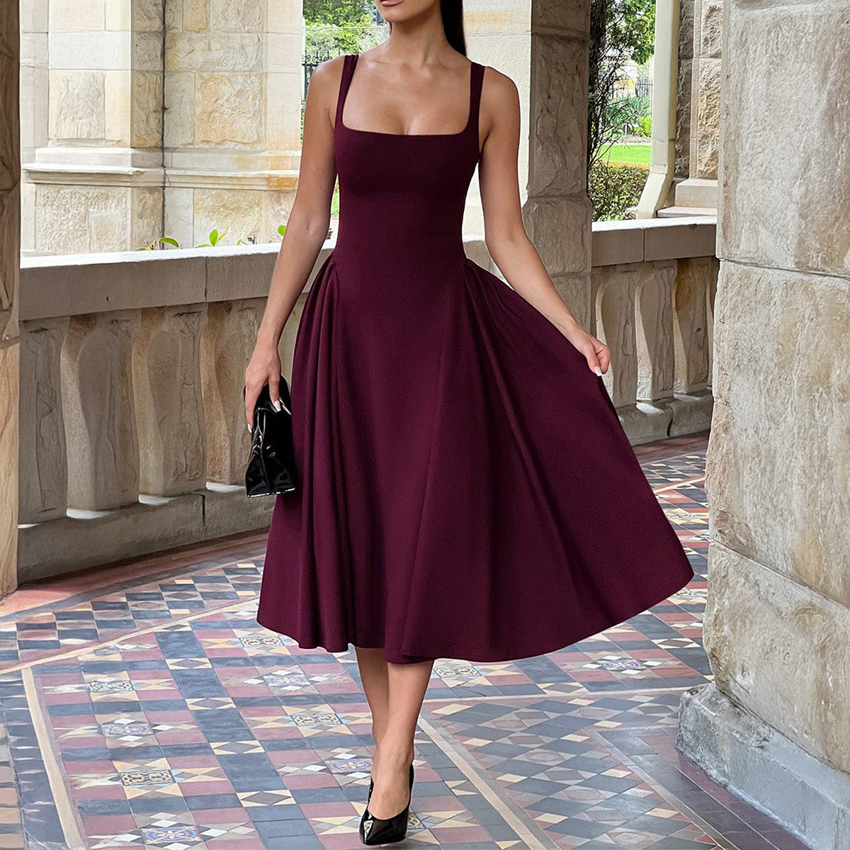 French-style elegant strapless dress for children's summer wear