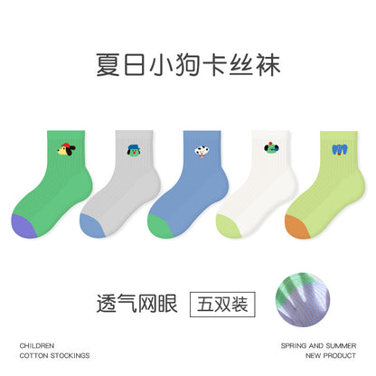1989儿童袜子批发2026春夏超薄甜心萌兔网眼卡丝袜格子女童袜子