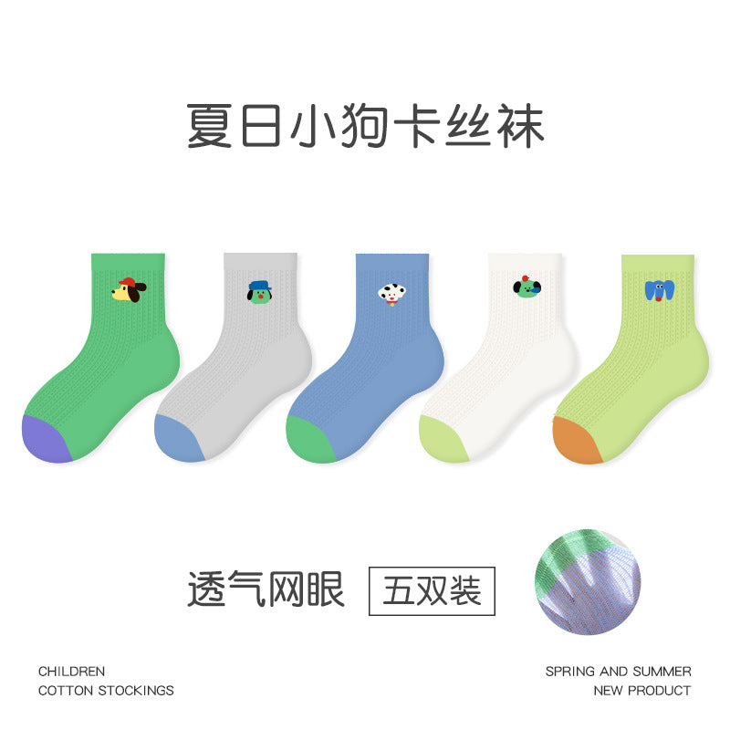 1989儿童袜子批发2026春夏超薄甜心萌兔网眼卡丝袜格子女童袜子