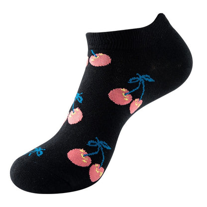 Boat sock man, summer and spring short socks for women, light-crowned short style stockings, oil painting avocado trend stockings, wholesale for sale