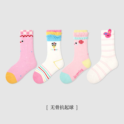 儿童袜子批发2025春季卡通立体兔子宝宝中筒袜无骨棉花边女童袜子