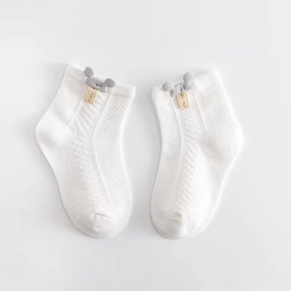 婴儿袜子夏季薄款透气网眼宝宝袜子短筒新生儿童袜卡通0-1岁1-3岁