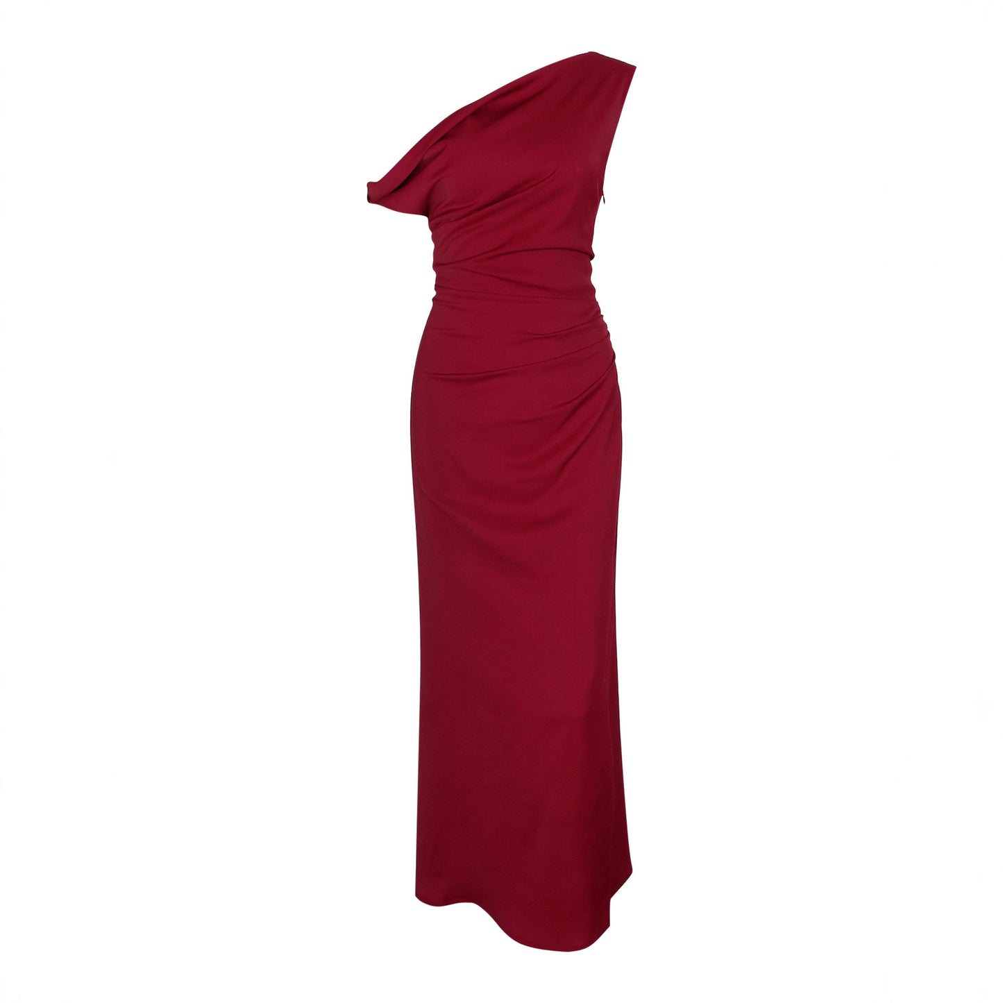 Women's fashionable asymmetric single-shoulder elegant cinched-waist French-style dress for long women's skirts with high-quality texture and luxurious feel