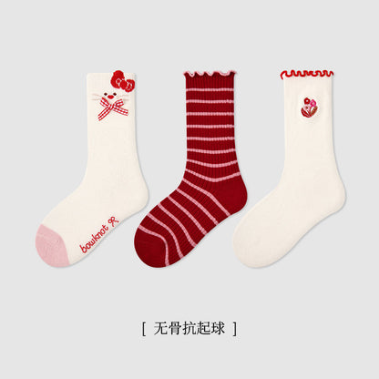 儿童袜子批发2025秋冬新款波点蝴蝶结女童中筒袜棉百搭无骨童袜