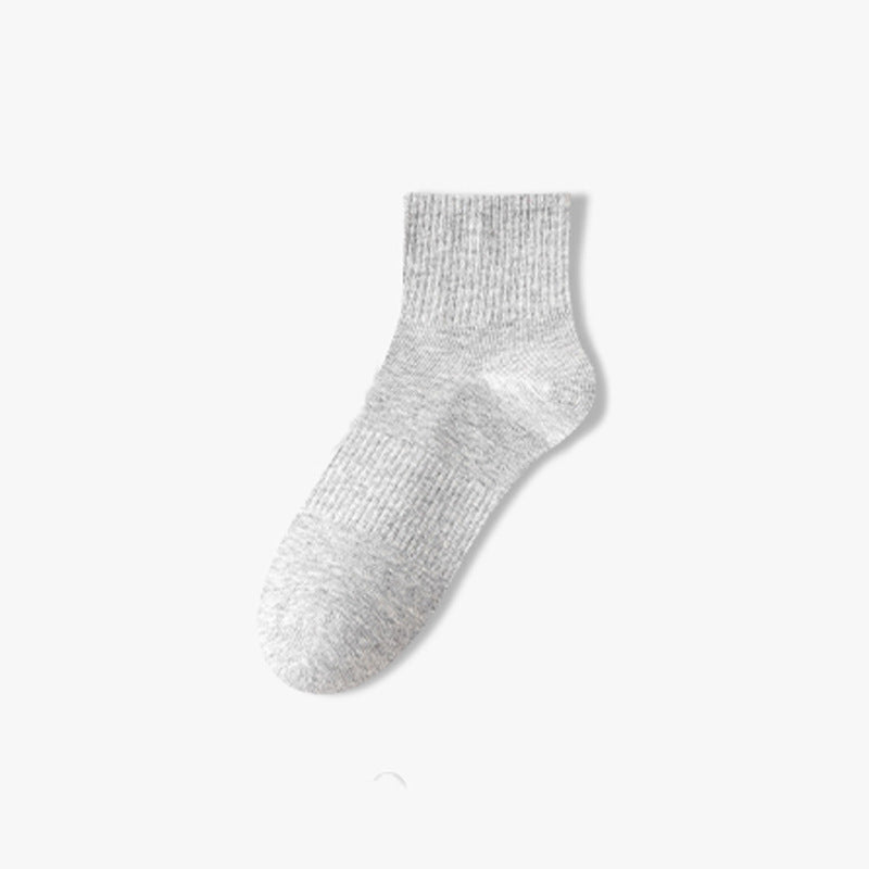 Socks Men's Long Tube Socks 100% Authentic Pure Cotton Anti-Bacterial Odor-Repellent Sweat-Absorbing Short Socks Four Seasons Style Men's Mid-Calf Socks Spring/Summer