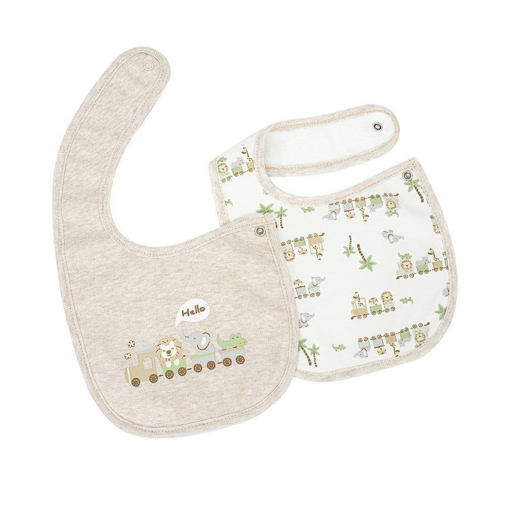 Cartoon children's bib - Pure cotton baby bib with waterproof function - All-cotton waterproof bib for babies - Baby apron - Class A cotton