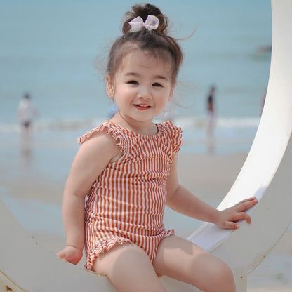 2026欧美新款女童泳衣可爱宝宝连体泳衣速干U形露背儿童游泳衣