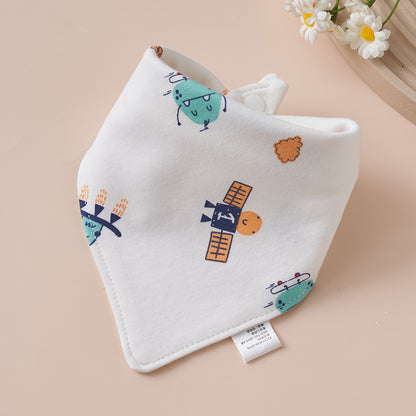 Baby Cotton Napkin, Baby Triangle Towel, Newborn Child Anti-Vomiting Milk Cover, Ultra-Soft Apron, Headband, Autumn-Winter