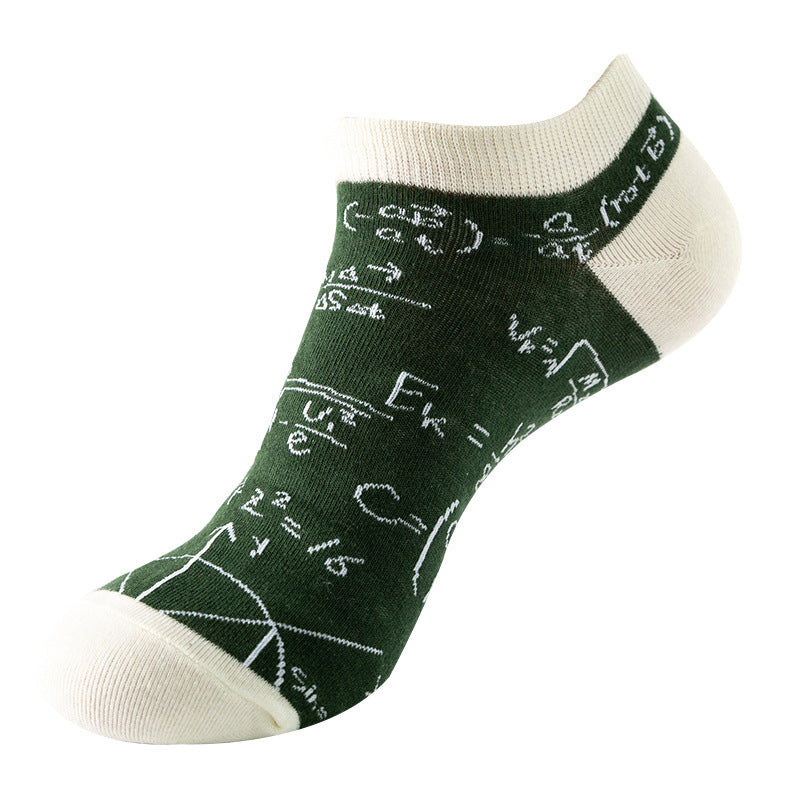 Boat sock man, summer and spring short socks for women, light-crowned short style stockings, oil painting avocado trend stockings, wholesale for sale