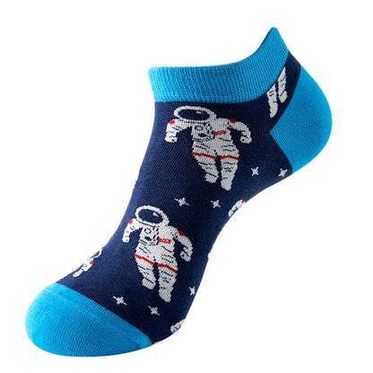Boat sock man, summer and spring short socks for women, light-crowned short style stockings, oil painting avocado trend stockings, wholesale for sale