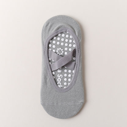 Professional yoga socks - silicone anti-slip socks for children. Summer indoor fitness sports socks with cross laces. Pilates socks.