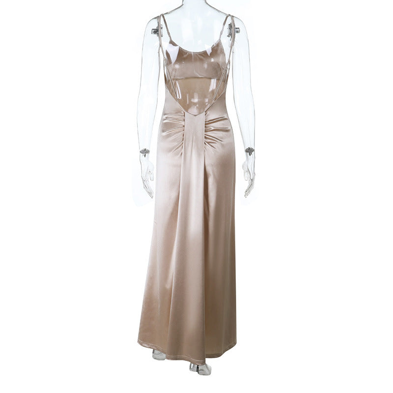 Sexy strapless backless dress for spring - new style, elegant and form-fitting long dress