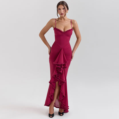 Sophisticated dress women's halter dress long dress sleeveless dress for women