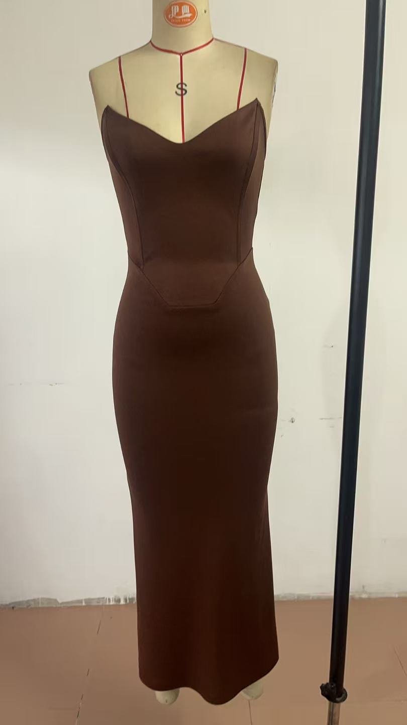 Summer Women's Clothing - Fashionable, Elegant and Sexy Fishbone-Sewn Strapless Fishtail Dress for Women