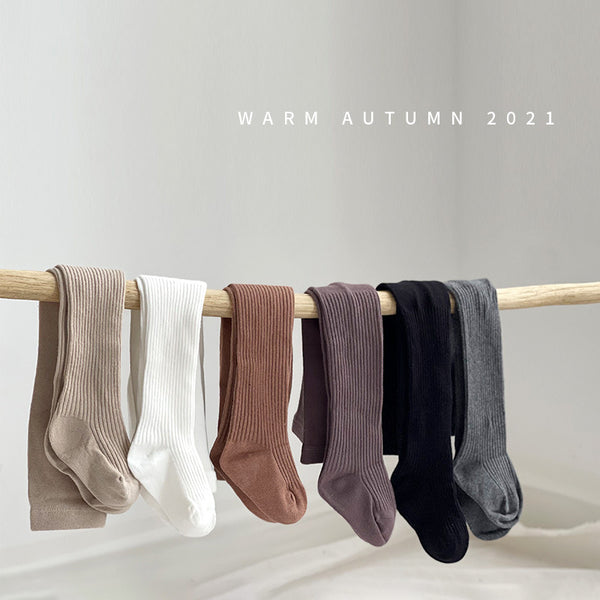 Girls' base layer pants combed cotton baby spring-autumn Korean-style princess solid-color double-needle children's pantyhose