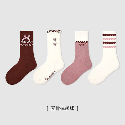 ZYZ儿童袜子批发秋季拼色条纹儿童中筒袜刺绣字母双针男女童袜子
