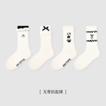 儿童袜子批发2025春季卡通立体兔子宝宝中筒袜无骨棉花边女童袜子